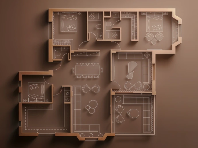 interior design floor plan and interior detailing by Darchex studio