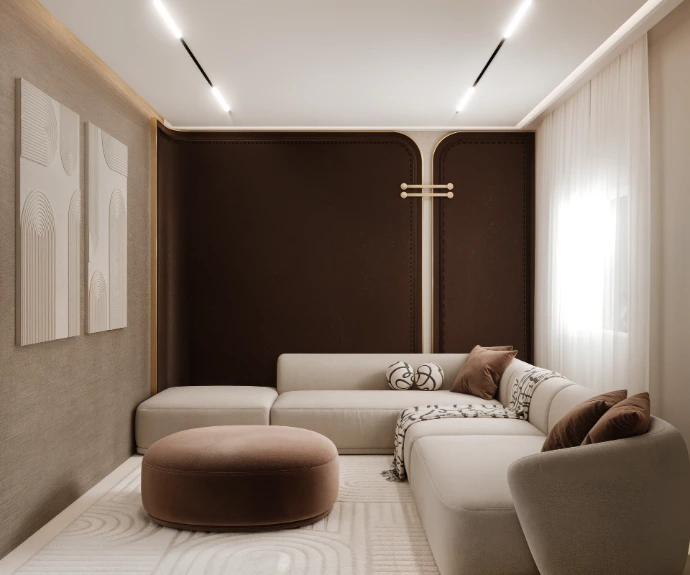 Luxury living room interior design and fit out for residential project by Darchex