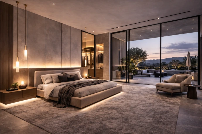 Proyecto residencial de alta gama con patio paisajístico por Darchex