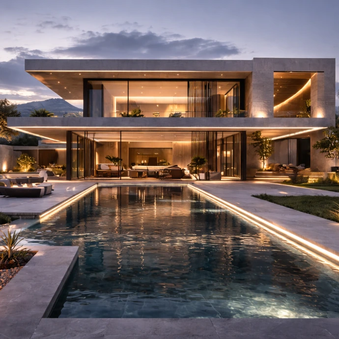 Villa mediterránea de lujo con piscina diseñada por Darchex