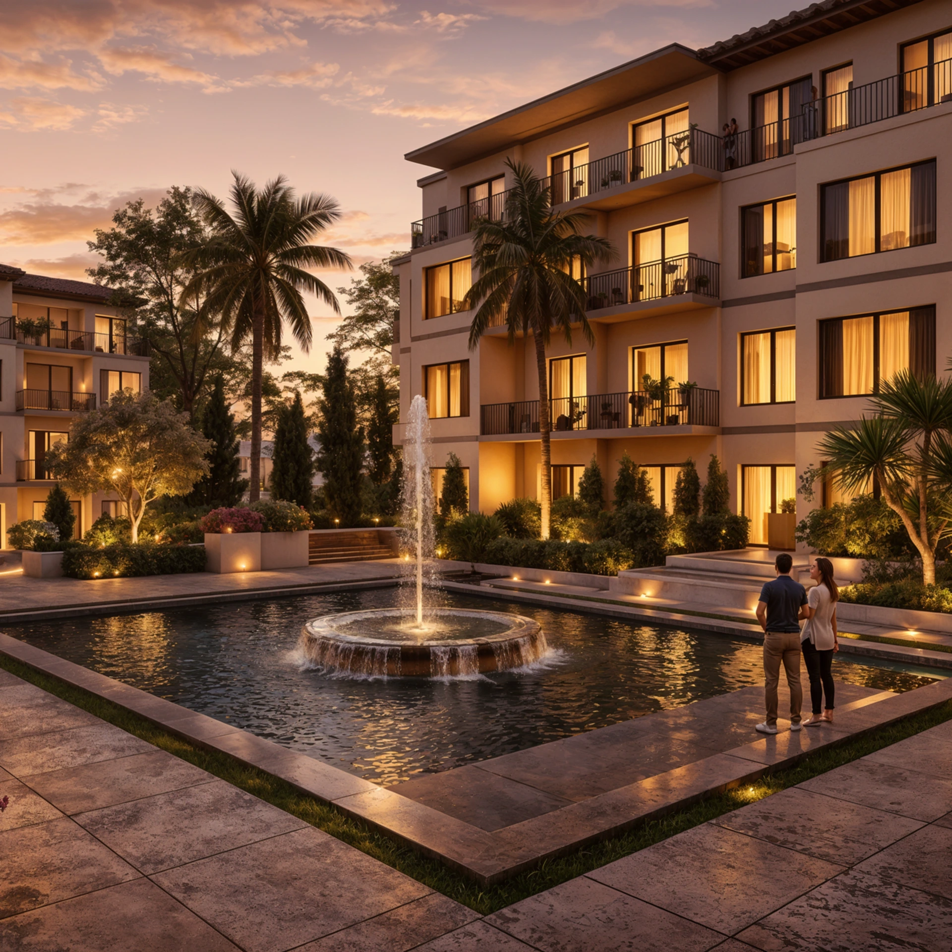 Proyecto residencial de alta gama con patio paisajístico por Darchex