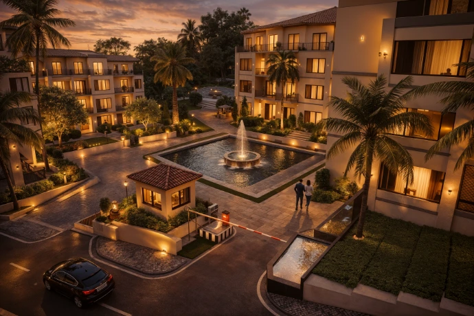 Cour Intérieure avec Piscine / Patio Interior con Piscina