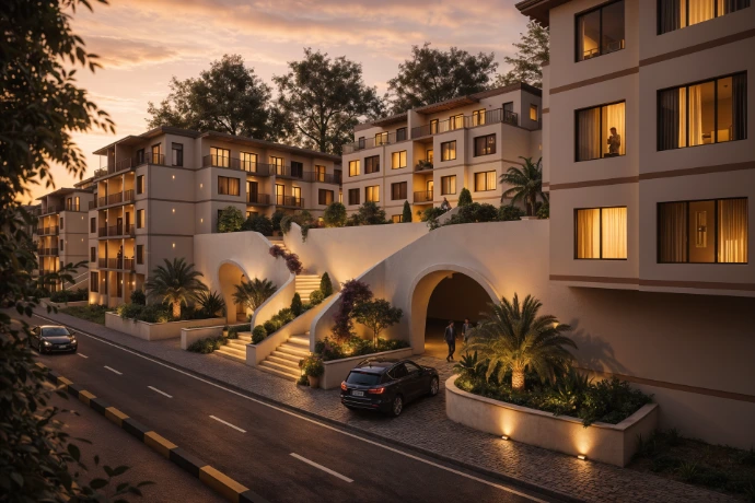 Entrée Architecturale Élégante / Entrada Arquitectónica Elegante