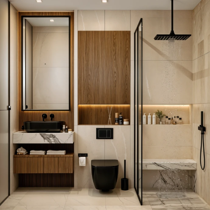 Salle de Bain Parentale Élégante / Baño Principal Elegante